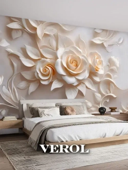 VEROL Фотообои 3D на стену флизелиновые "Цветы" 400*283 см