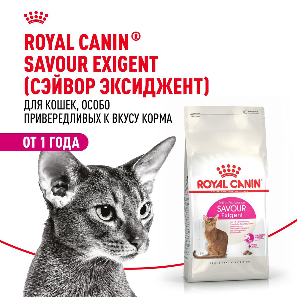 Royal Canin Savour Exigent Корм сухой сбалансированный для привередливых взрослых кошек 2 кг