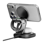 Складная зарядная станция MagSafe Energea AluMag Gyro для iPhone, Apple Watch и AirPods (Qi2.2) Беспроводная зарядка: Qi 25 Вт, Qi 5 Вт, магнитное крепление для быстрой зарядки Apple Watch (Qi 5 Вт). Проводная зарядка: нет. Сертификация Qi2. Есть LED-инди