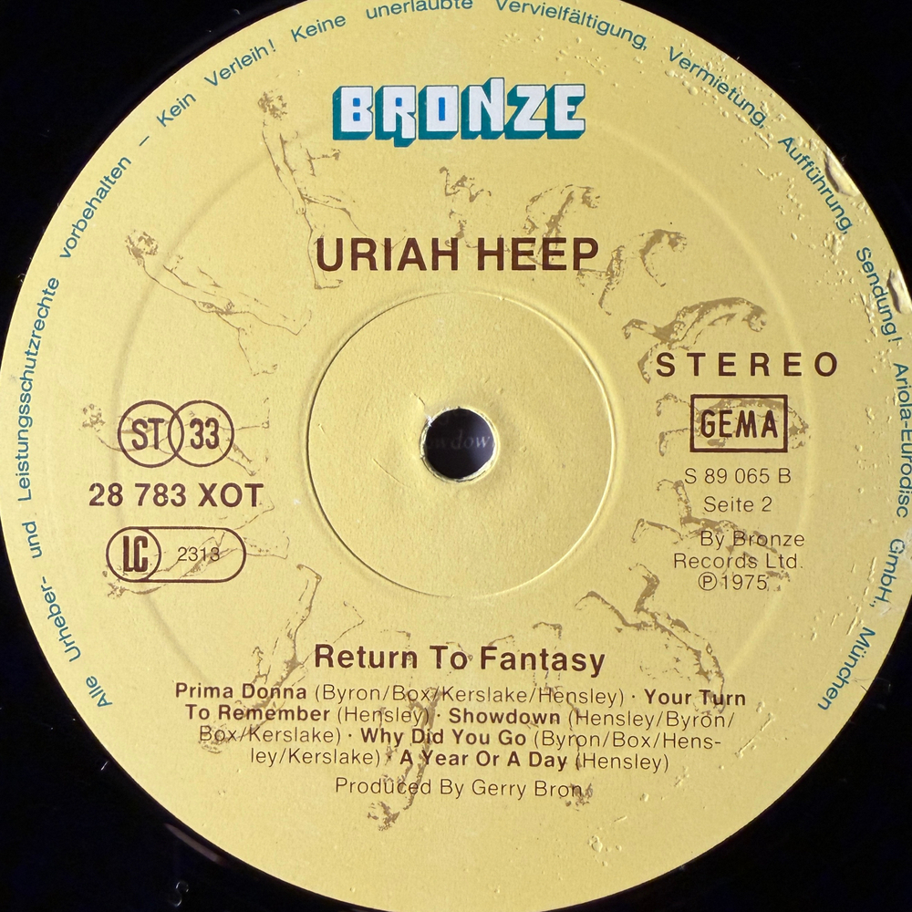 Uriah Heep ‎– Return To Fantasy (Германия 1975г.)Т