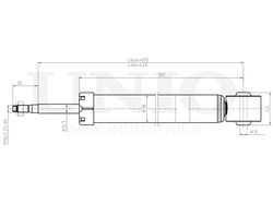 Амортизатор газовый задней подвески UNIO SAB-10638