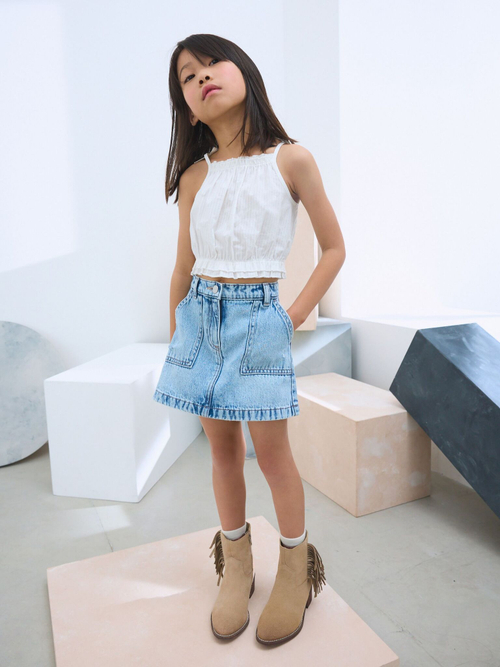 Юбка джинсовая с карманами для девочки Next AD0-179, Голубой