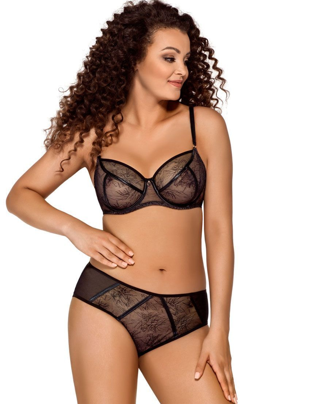 Бюстгальтер на косточках с мягкими чашками plus size (Размер: 85J) (Цвет: черный)