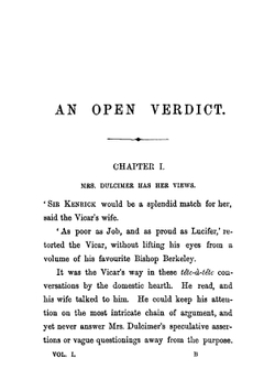An Open Verdict. Volume 1 | M. E. Braddon