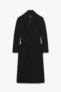 ZARA ПАЛЬТО ИЗ СМЕСОВОЙ ШЕРСТИ — ZW COLLECTION, ЧЕРНЫЙ