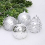 Новогодние шары «Волшебство ночи» 8 см (набор 12 шт), Серебро