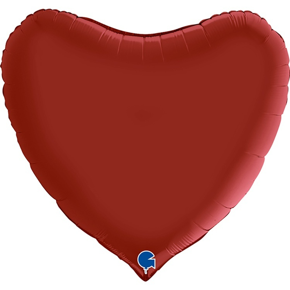 Фольгированная фигура, сердце, 36"/91СМ Сатин Rubin Red