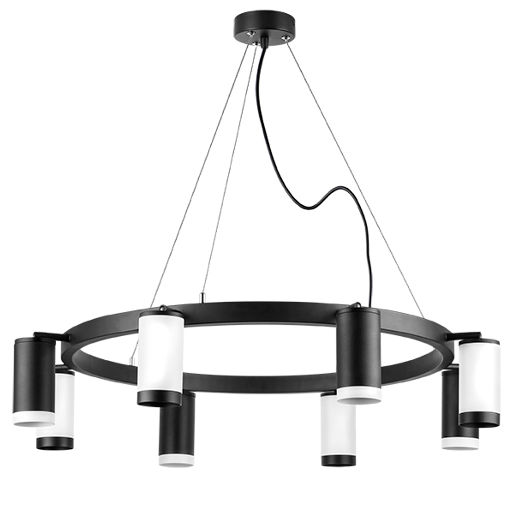 LR01837436476 Люстра RULLO 8х50W GU10 ЧЕРНЫЙ/БЕЛЫЙ (571018+214437-4+214436-4+203437-4+203436-4)