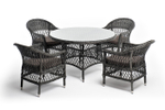 "Дольче" обеденная группа из искусственного ротанга, цвет графит