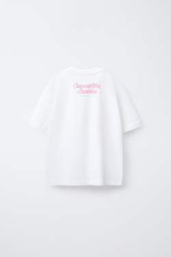 ZARA ФУТБОЛКА С ПРИНТОМ «ФРУКТЫ», БЕЛЫЙ