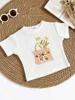 Футболка вафельная "Корзинка" на девочку