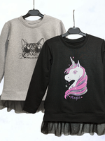 1400 Туника детская футер 2-х нитка с наклейкой в ассортименте (68-134)