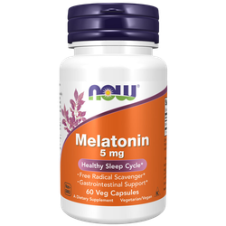Now Foods Melatonin 5 mg 60 veg capsules , Мелатонин