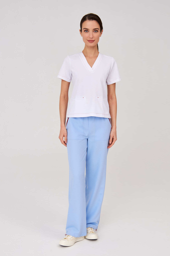 Брюки свободные медицинские женские Йошо, скайблю Old