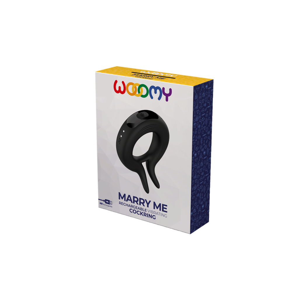 Эрекционное кольцо Marry Me Rechargeable Vibrating Black 33649AL