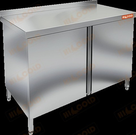Стол производственный пристенный с распашными дверями HICOLD НСЗ-14/6Б