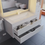 Тумба с раковиной для ванной Uperwood Modul 100 см, подвесная, матовая, белая