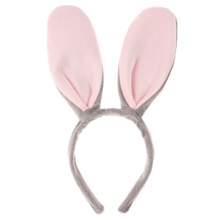 Ободок, Зайка, Серый/Розовый