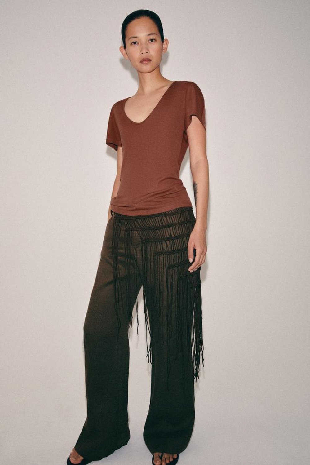 ZARA СВОБОДНАЯ ФУТБОЛКА С КОРОТКИМИ РУКАВАМИ, ЦВЕТ РОЗОВОГО МЕЛА