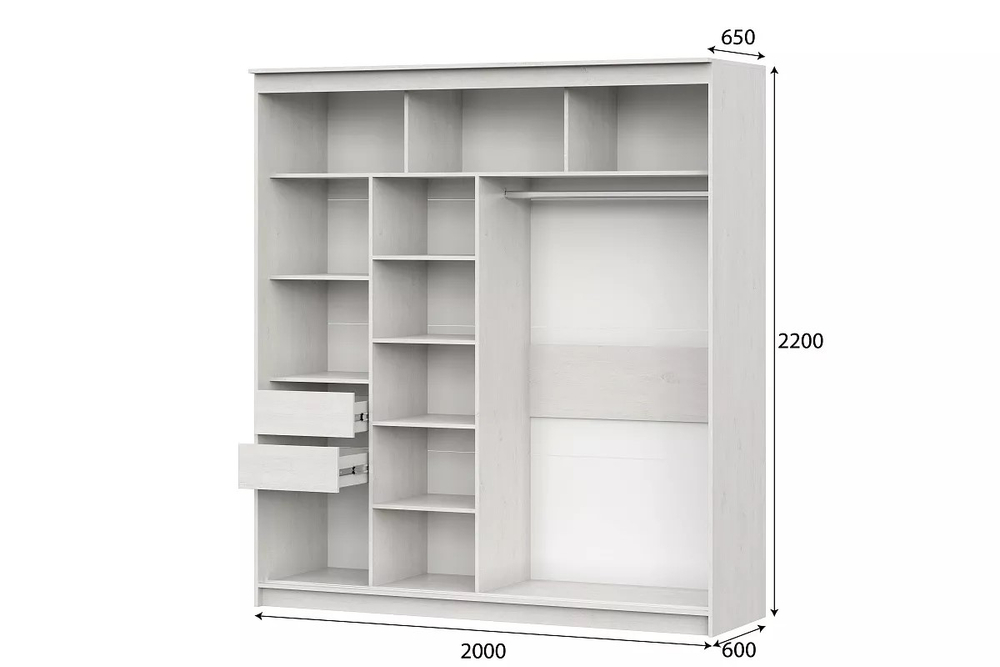 №25 (Мебель-Ти) Шкаф-купе (Меланж) лакобель/черный матовый