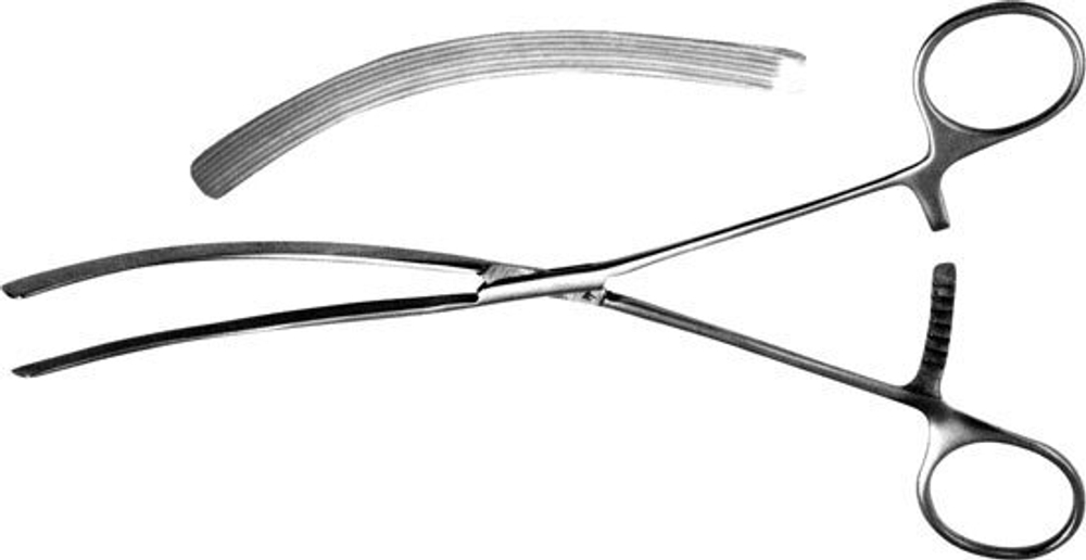 ТМ- З-40-4 Зажим кишечный эластичный д/детей, изогнутый, 192 мм (НОВОЕ ИСПОЛНЕНИЕ)