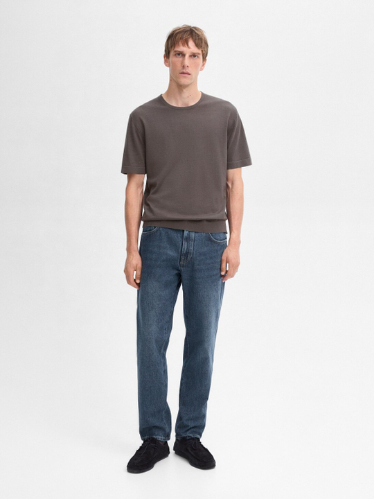 Massimo Dutti Футболка из 100% хлопка, мышино-серый