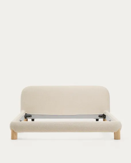 Кровать Odina 180x200 см, съемный чехол из букле цвета экрю