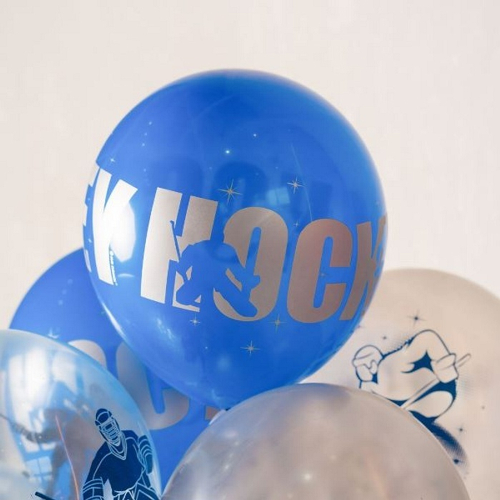 Воздушные шары Латекс Оксидентл с рисунком Хоккей, 25 шт. размер 12" #6077143
