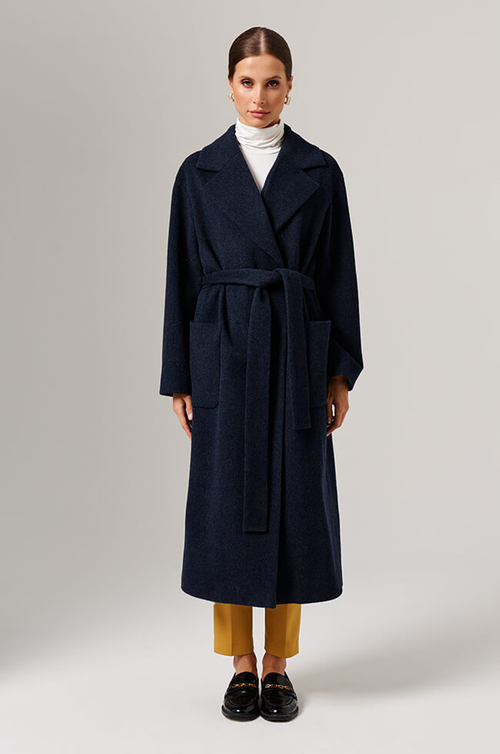 0111 Пальто женское (темно-синий)