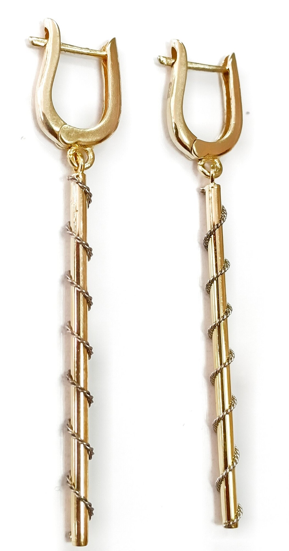 Ювелирные серьги из серебра с позолотой