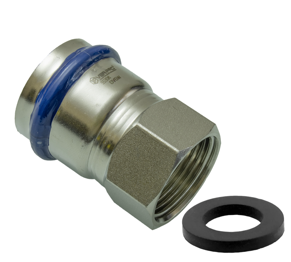 НЕРЖ Соед. с НАКИД. гайк. 22*1"  "VER-PRO"  (50/5шт)