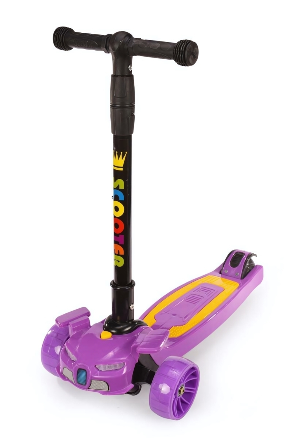 Самокат 3-х колесный, свет, звук, 03Д (фиолетовый)