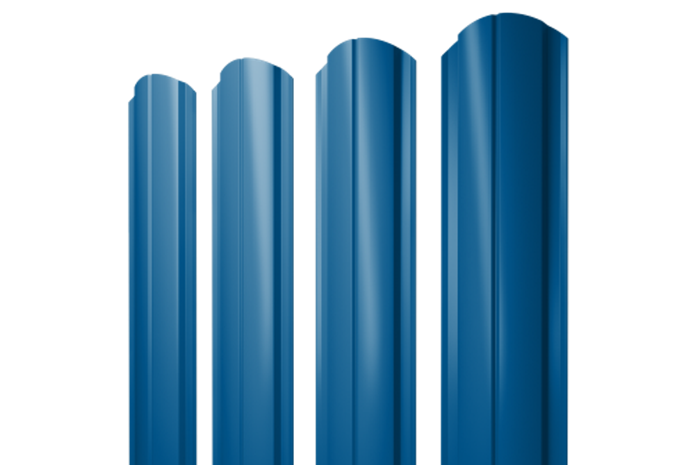 Штакетник Полукруглый Slim фигурный 0,45 PE RAL 5005 сигнальный синий