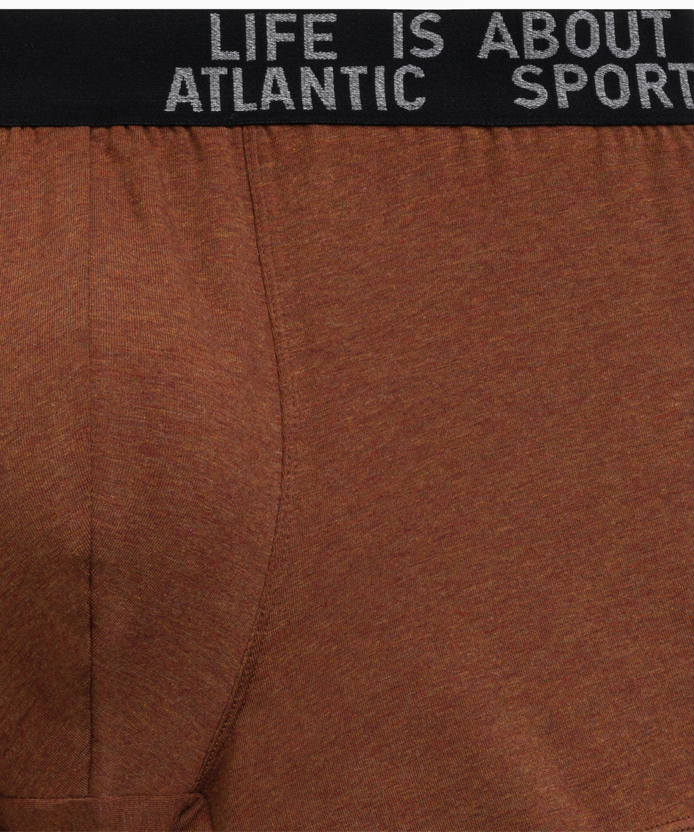 Мужские трусы шорты Atlantic, набор из 3 шт., хлопок, тёмно-серый меланж + медно-багряный меланж + коричневый меланж, 3MH-226