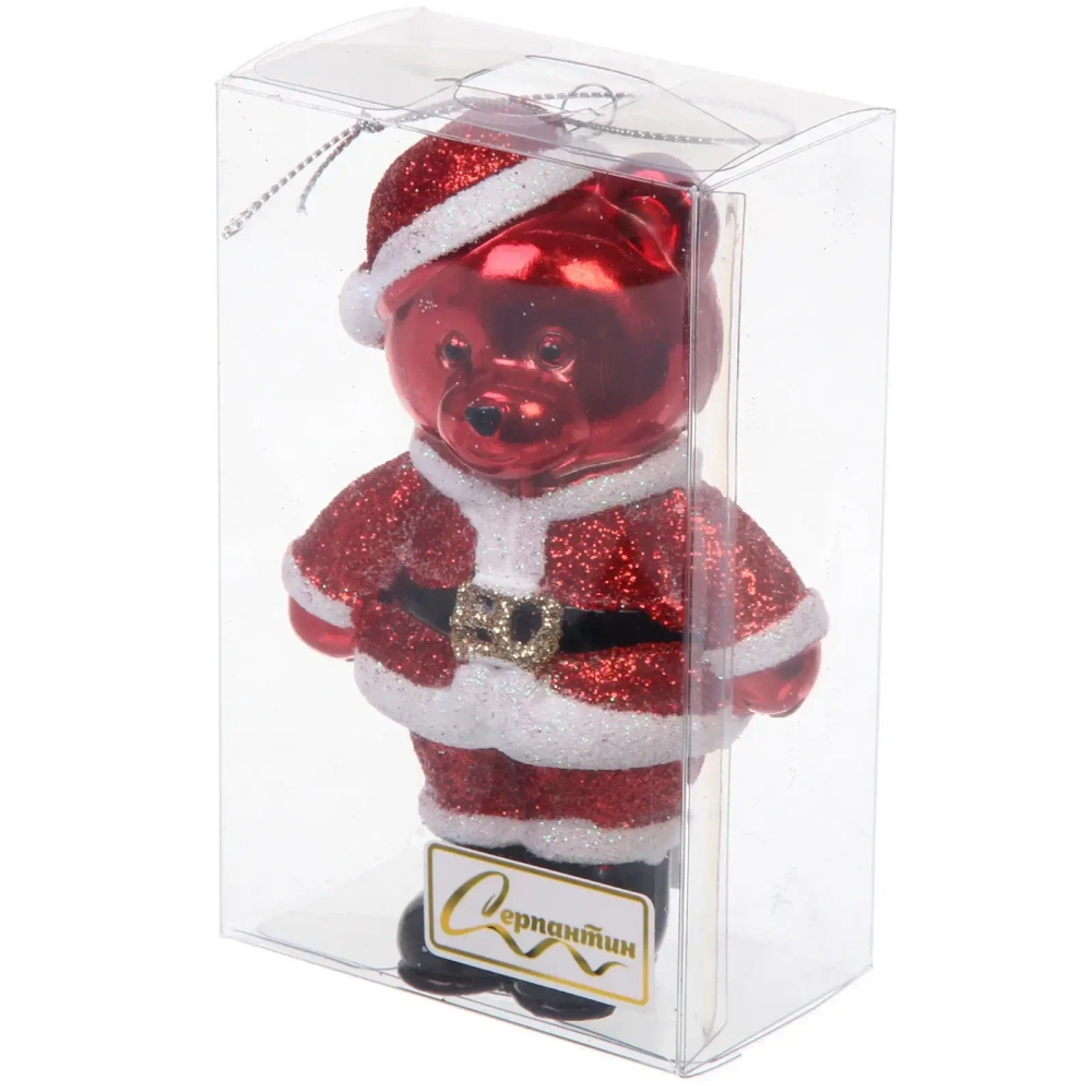 Ёлочная игрушка «Волшебный медвежонок» 8*5*12 см, красный