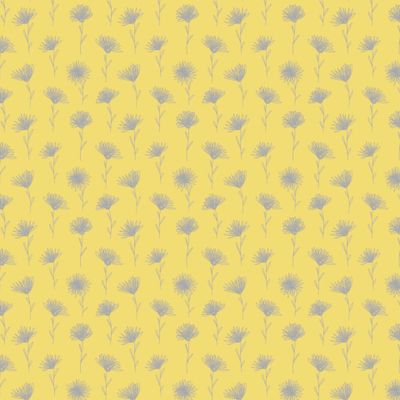 Маленькие серые цветы на желтом фоне