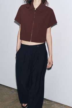 ZARA УКОРОЧЕННАЯ КУРТКА — ZW COLLECTION, КАРАМЕЛЬНЫЙ