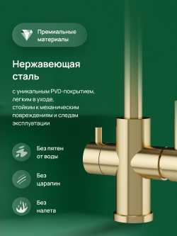 Смеситель для кухни Domaci Ливорно D8672GM матовое золото