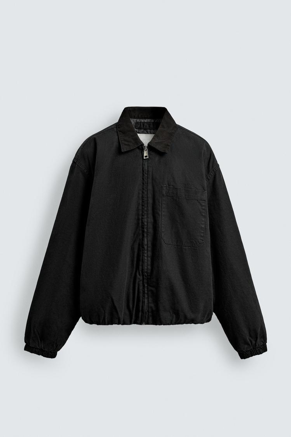 ZARA КУРТКА СВОБОДНОГО КРОЯ НА МОЛНИИ, ЧЕРНЫЙ