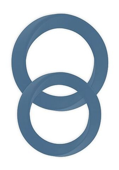 Набор из 2 синих эрекционных колец разного размера Infinity Thin M and L Cockring (Цвет: синий)