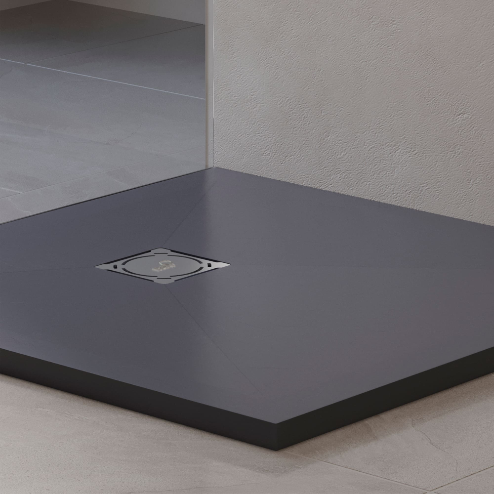 Душевой поддон квадратный RGW ST-G Графит (900x900)