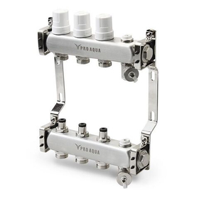 Коллекторный блок из нержавеющей стали с межосевым расстоянием 50 мм, 1"х3/4"(евроконус), Pro Aqua R510MB