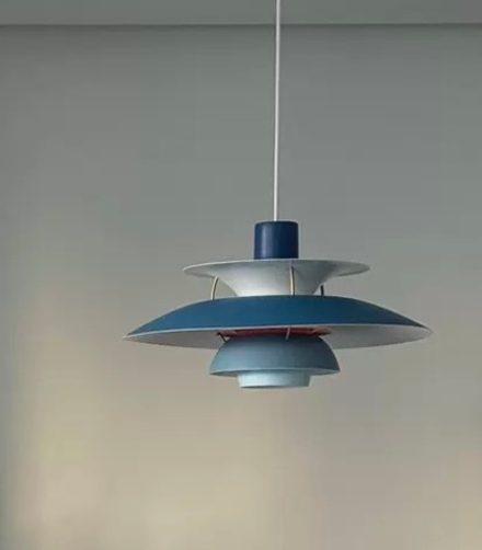 Pendant design lamp PH 5 by Louis Poulsen (Blue)