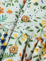 Платье-песочник и колготки в комплекте для девочек Next AN7-953, Светло-зеленый, Молочный