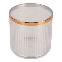 Банка для сыпучих продуктов с ложкой (белая) h=8,8см,v=400мл (акрил,нержавеющая сталь) (индивидуаль