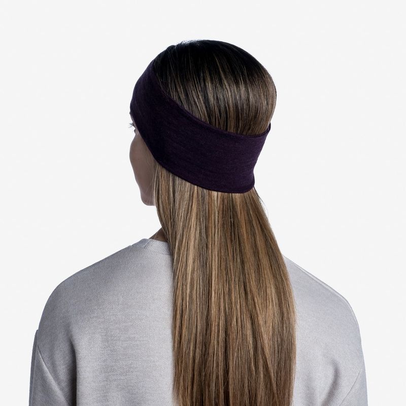 Шерстяная повязка на голову Buff Headband Midweight Wool Solid Deep Purple Фото 4