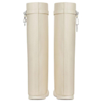 Givenchy Shark Lock Cow Leather Knee high Boots 9cm Women"s Beige