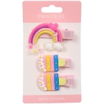 Зажимы для волос детские 3шт на блистере «РОЗОВЫЙ МИР», радуга, цвет как на фото, 5*3,5см (пакетс подвесом)