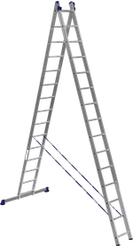 ЛЕСТНИЦА-СТРЕМЯНКА 2 СЕКЦИИ ПО 9 СТУПЕНЕЙ (1) "АЛЮМЕТ"