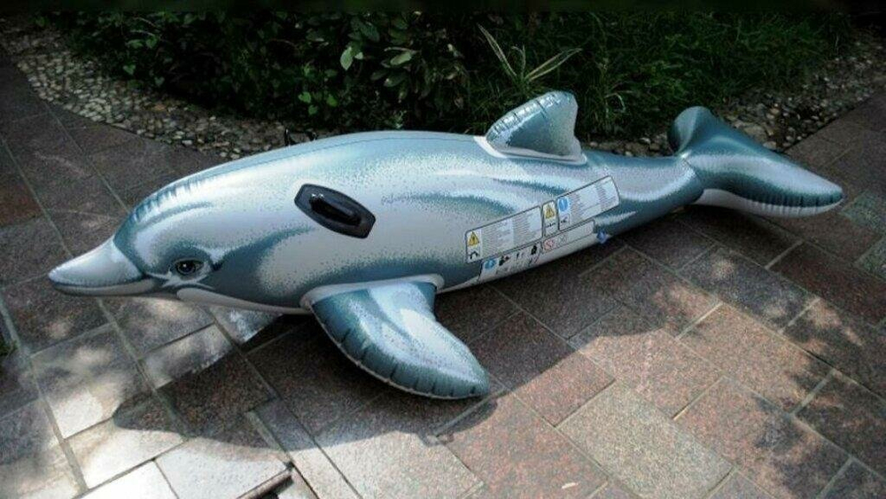 Надувная игрушка для плавания Дельфин 175х66 см Intex 58535, плот наездник матрас детский с ручками для бассейна
